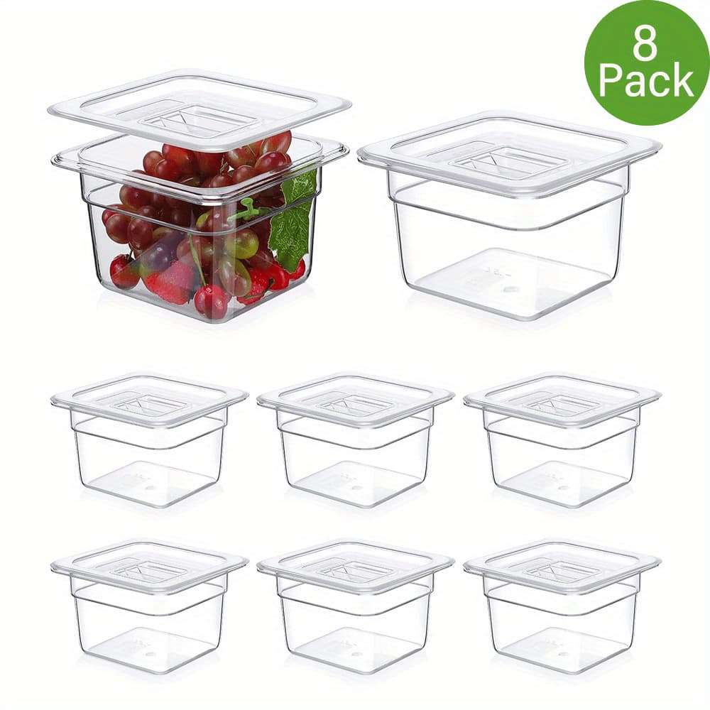 2025 New Cross-border Drop Shipping: 8-Pack Transparent 1/6 Size Bus Barrels for Restaurants and Commercial Use