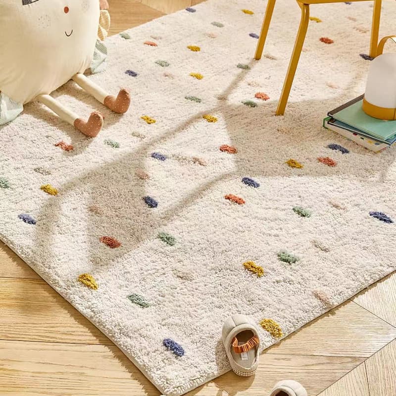 Cross-border Light and Fresh Living Room Machine Washable Cartoon Kids Room Carpet, Faux Cashmere Thickened Bedside Floor Mat