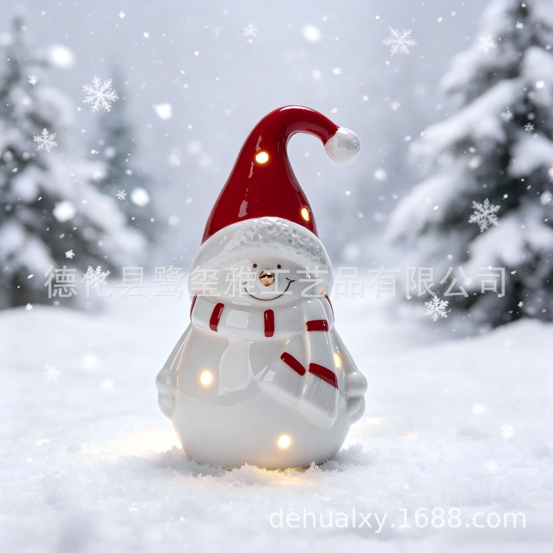 New Christmas decorations Christmas tree snowman night light ceramic Christmas ornaments scene arrangement stars