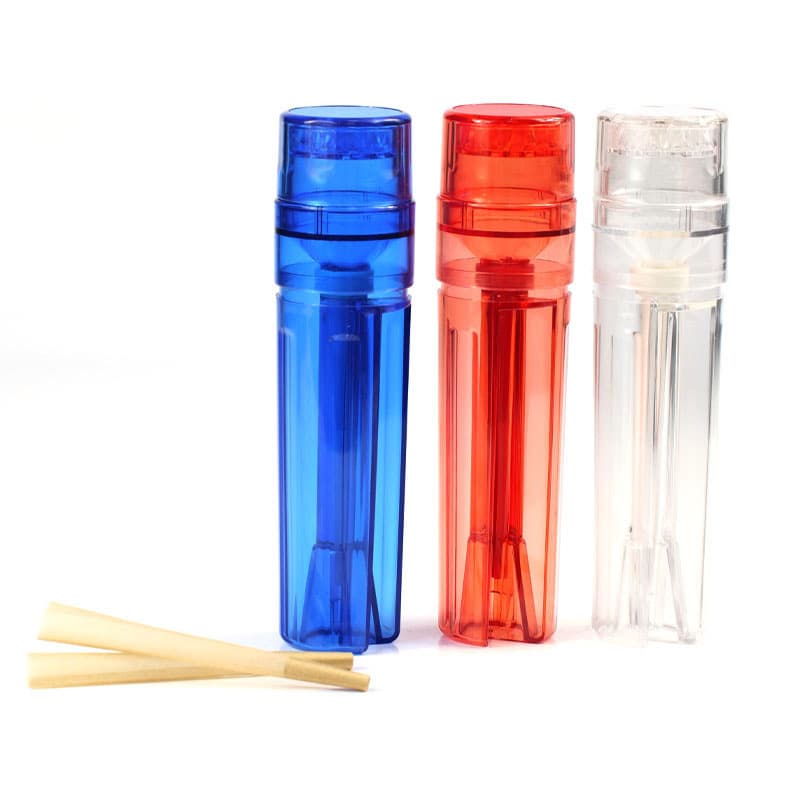 Factory Direct Cross-border DIY Grinder Cone Herb Grinder Spice Grinder All-in-One Portable Transparent Cigarette Roller
