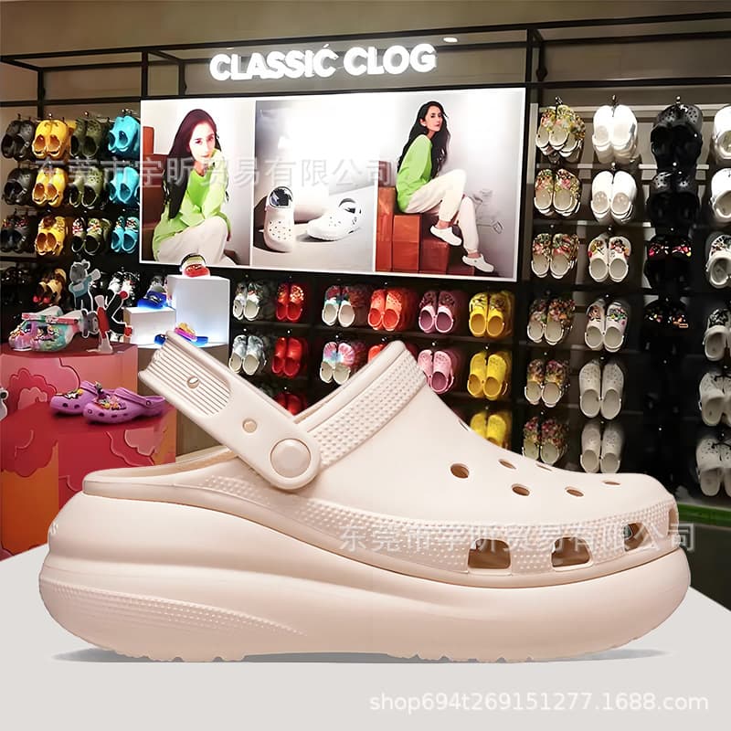 Cross Puff Perforated Shoes for Women, Summer Whale Anti-Slip Wear-Resistant Outdoor Soft-Step Closed-Toe Sandals