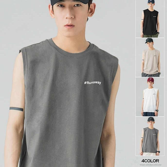 Summer Loose Vest Tank Top for Men, Hong Kong Style Oversize Sleeveless T-Shirt, Thin Korean Version Sports Top for Boys