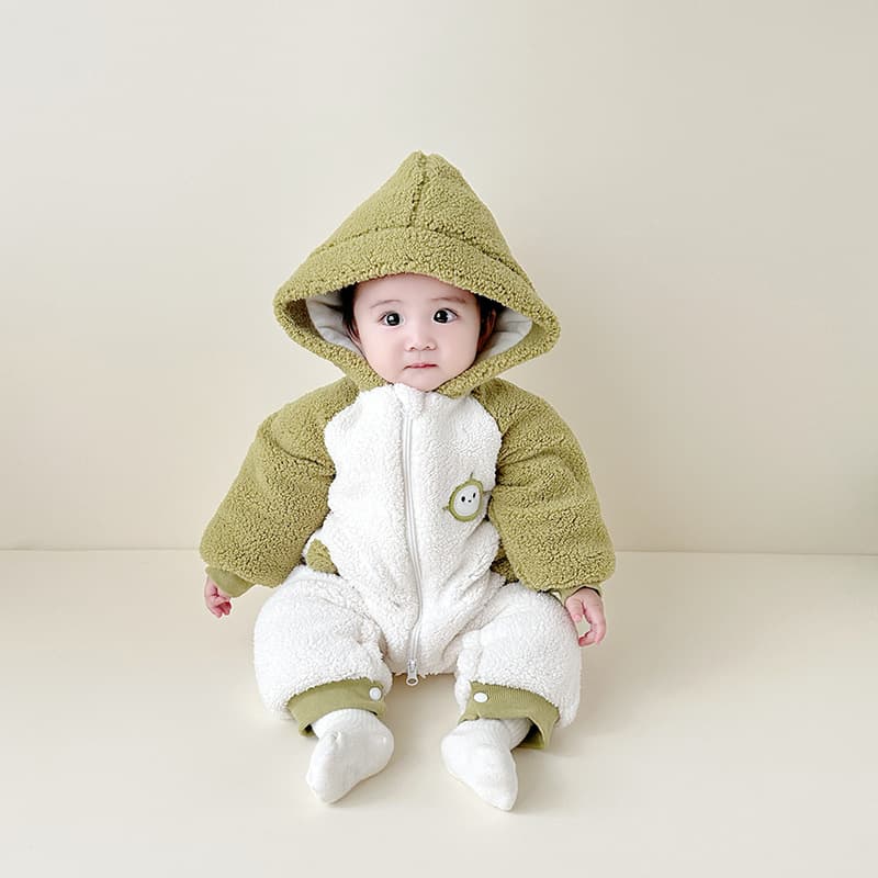 Baby Winter Romper Thickened Fleece-Lined Warm Newborn Cotton Suit Autumn Winter Cute Outwear
