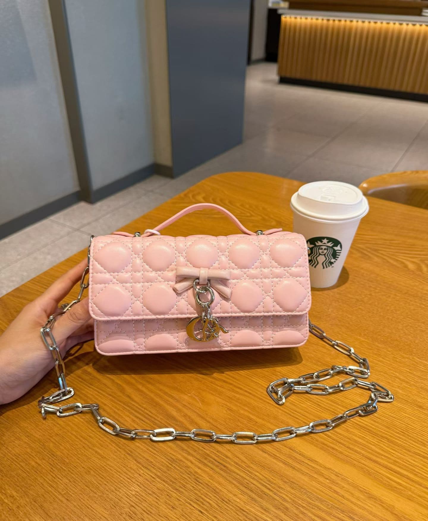 Korean-style Diamond Quilted Chain Bag for Women 2026 New Bow Handbag Fashion Shoulder Bag Crossbody Small Square Bag