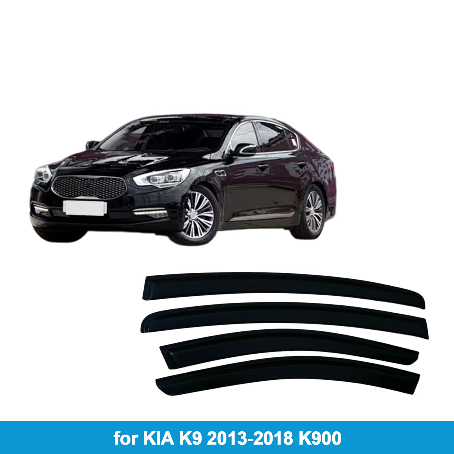 Compatible with KIA K9 2013-2018 K900 Rain Guard Side Window Deflector Visor Thickened Light-Transmitting