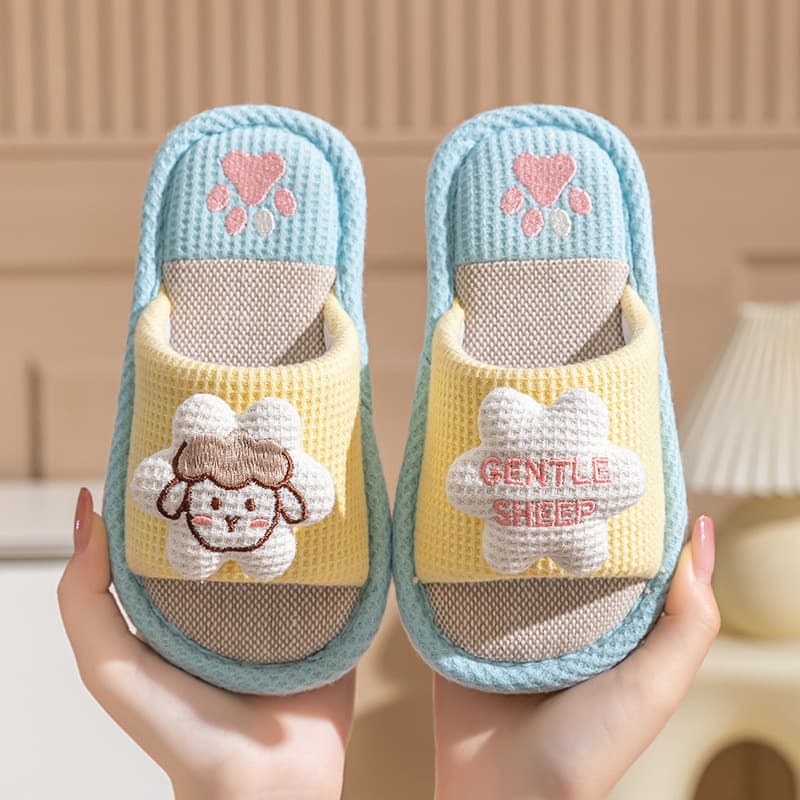 Children's Slippers Linen Girls All Year Round Indoor Spring & Fall Non-Slip Boys Kids Baby Slippers Boys Home Summer