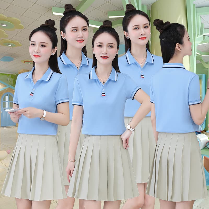 2022 new kindergarten teacher jk uniform polo shirt pleated skirt two-piece suit female summer teacher clothing temperament