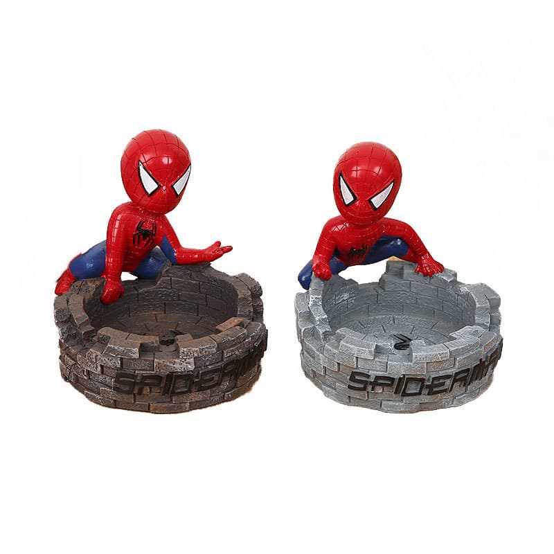 Creative Avengers Spider-Man Ashtray Pen Holder Star Light Home Decorative Figurine Gift for Men