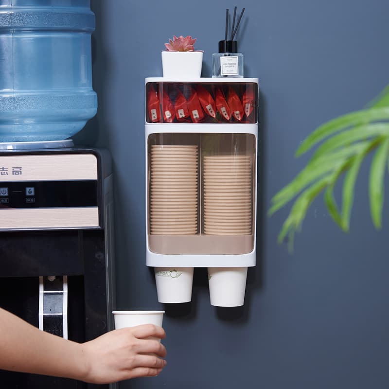 Manufacturer's disposable cup holder, automatic cup taker, paper cup suction cup wall-mounted storage, creative storage