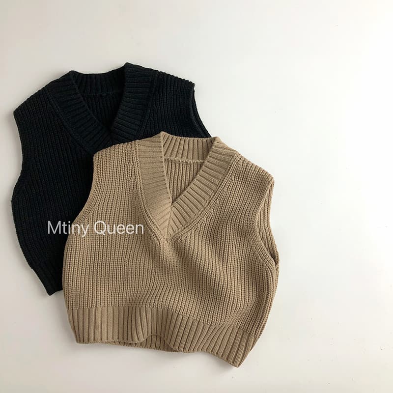 Another Hot Seller~ Thick Needle V-neck Retro~ Korean-style Spring/Autumn Children's Sweater Vest, Fashionable Unisex Trendy Baby Knit Waistcoat