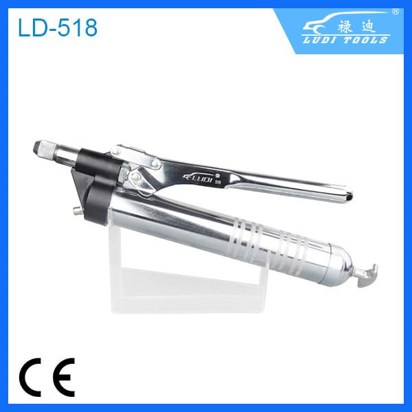 Ludi manual grease gun bright silver 800CC high pressure butter excavator heavy forklift loader grease gun