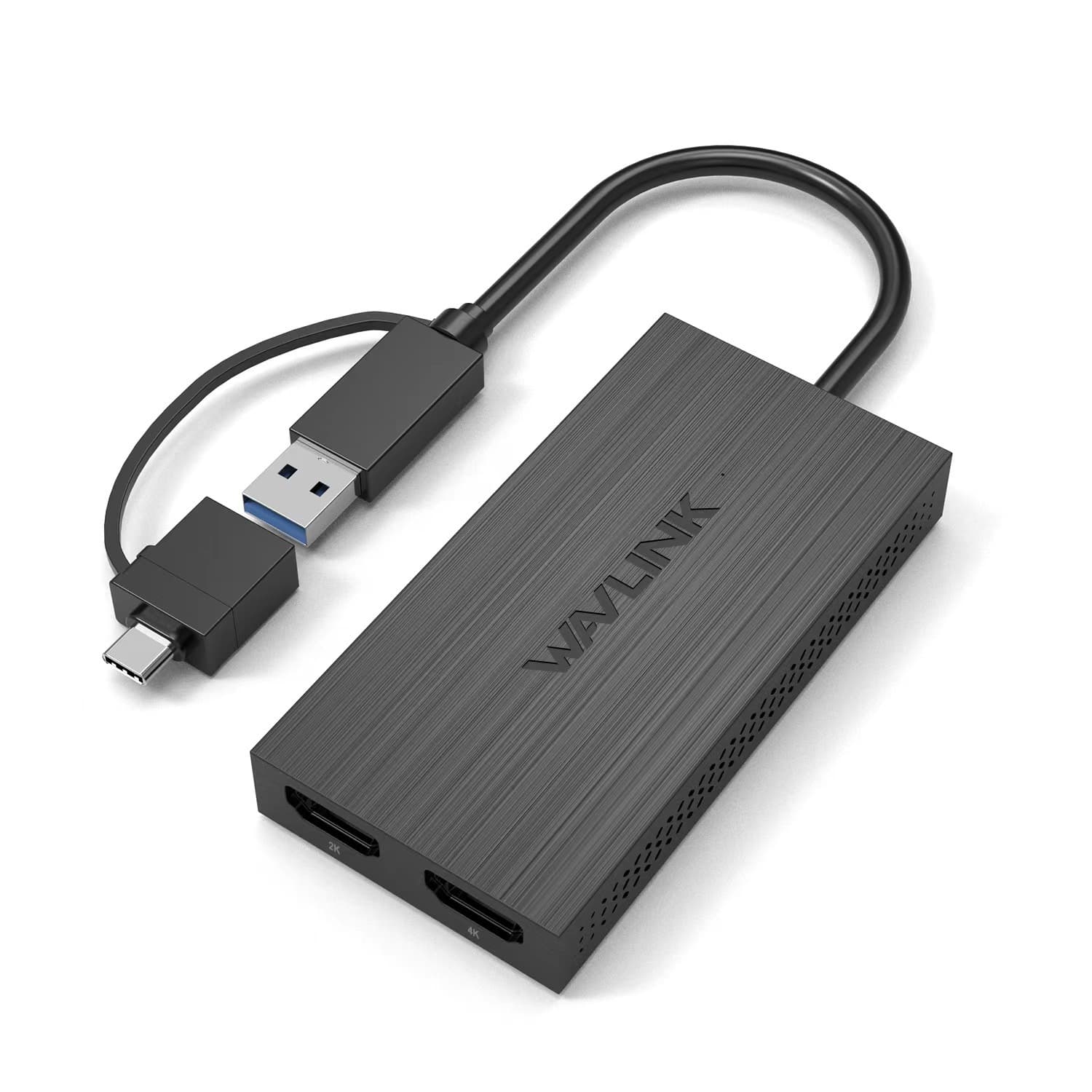USB 3.0 to Dual HDMI 2K + 4K Graphics Card Dual HDMI Extended Display for Phone, Computer, Tablet
