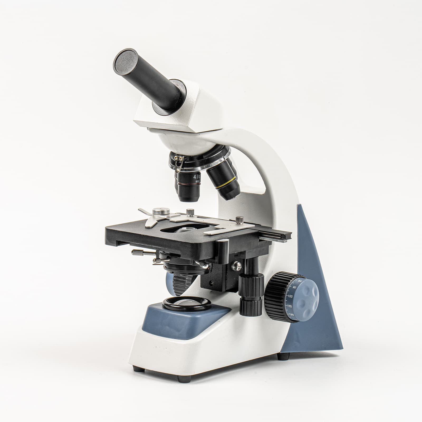 Brazilian monocular microscope, biological laboratory, school, education, 40-1600 times, double-layer mobile platform