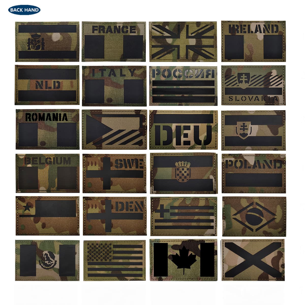 IR flag patches Europe IR reflective fabric reflective hook-and-loop flag camouflage armband in stock