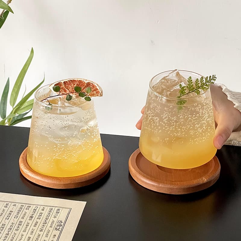Japanese-style high-aesthetic glass cup, atmospheric cocktail glass, sparkling water glass, flat-bottom glass, coffee cup, cold drink cup, water cup