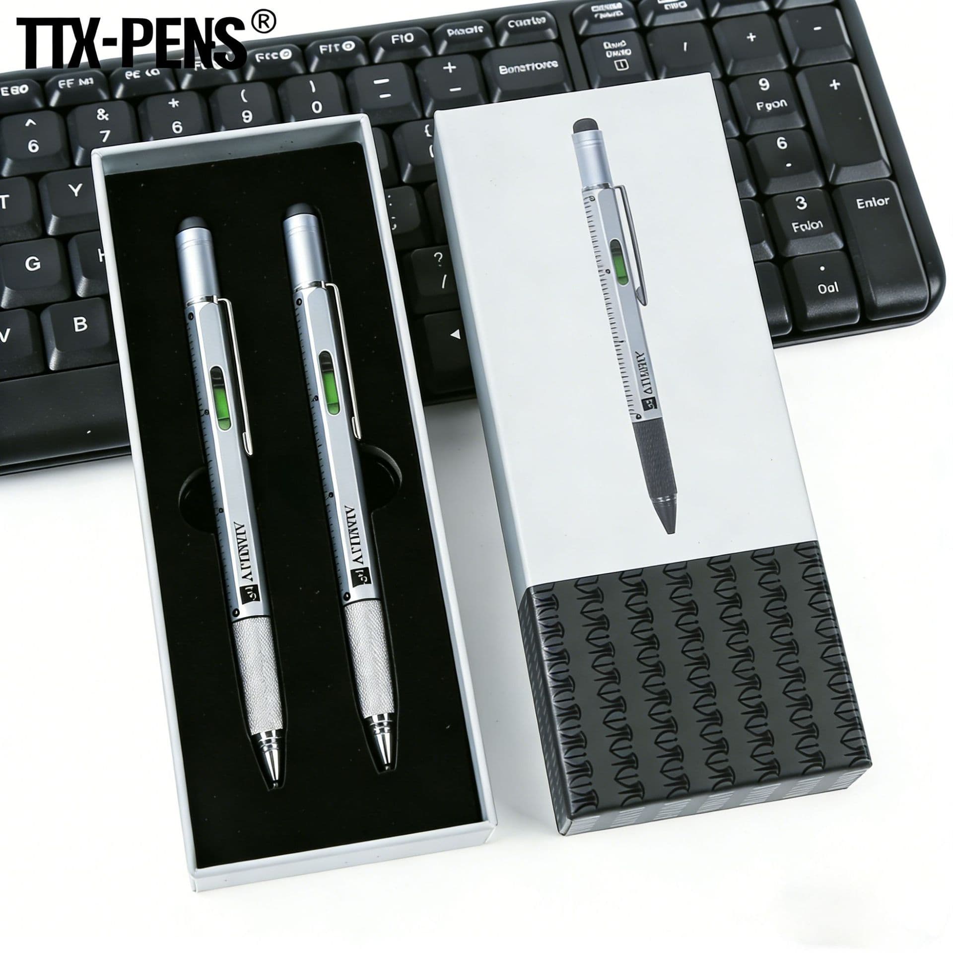 Screwdriver Capacitor Tip Touch Screen Tool Pen Cross-border Hot Selling Multifunctional Pen with Ruler Six-in-One Metal Ballpoint Pen