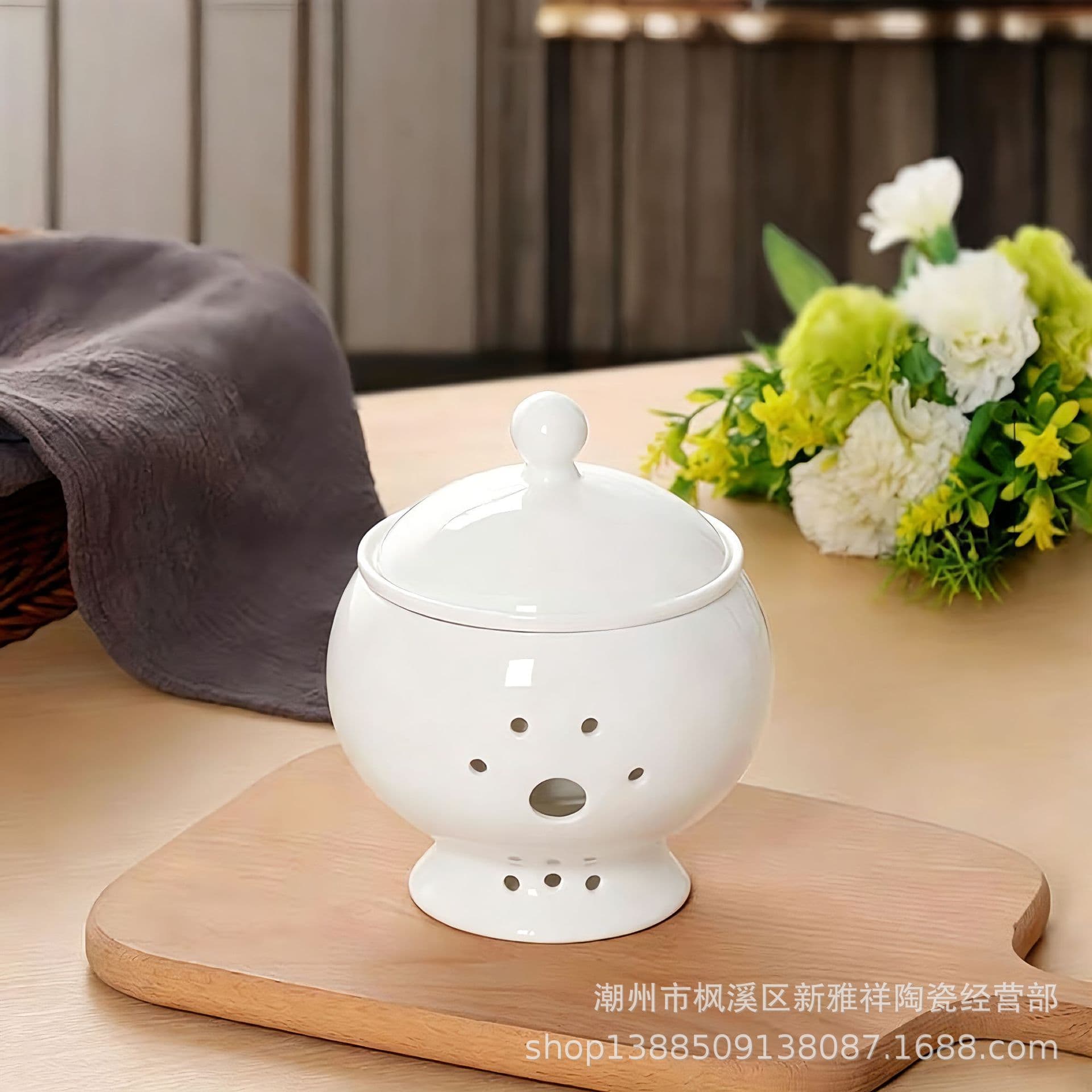 Hotel ceramic tableware, bone china stew pot, soup cup, candle heating, thermal insulation, bird's nest, shark's fin cup, dessert bowl, stew pot