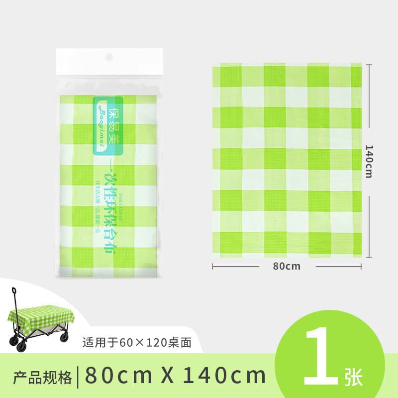 Outdoor Camping Disposable Tablecloth, Plaid, Thickened, Waterproof, Rectangular, Special Mat for Picnic Wagon and Egg Roll Table