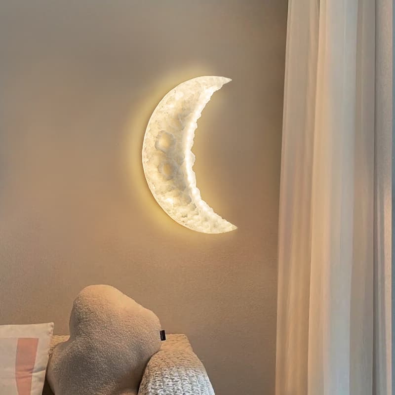 New Nordic Creative Minimalist Wall Lamp, Minimalist Atmospheric Bedroom Moon Ambience Light, Hallway Entryway Wall Decorative Light