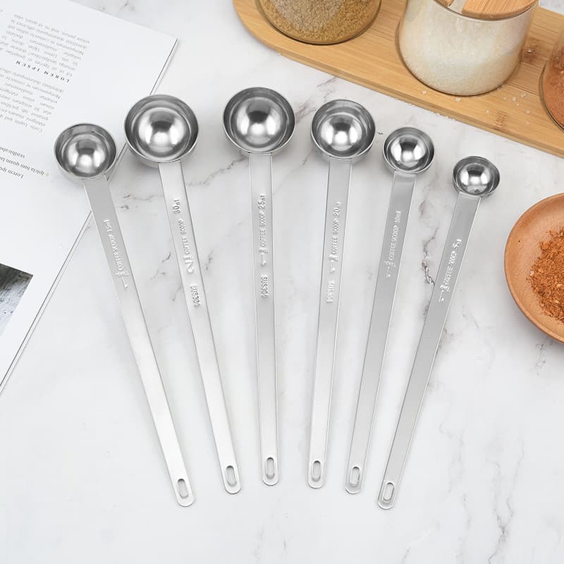304 Stainless Steel Coffee Spoon, Long-Handled Spoon, Dessert Stirring Spoon, Measuring Spoon, Fruit Powder Seasoning Spoon