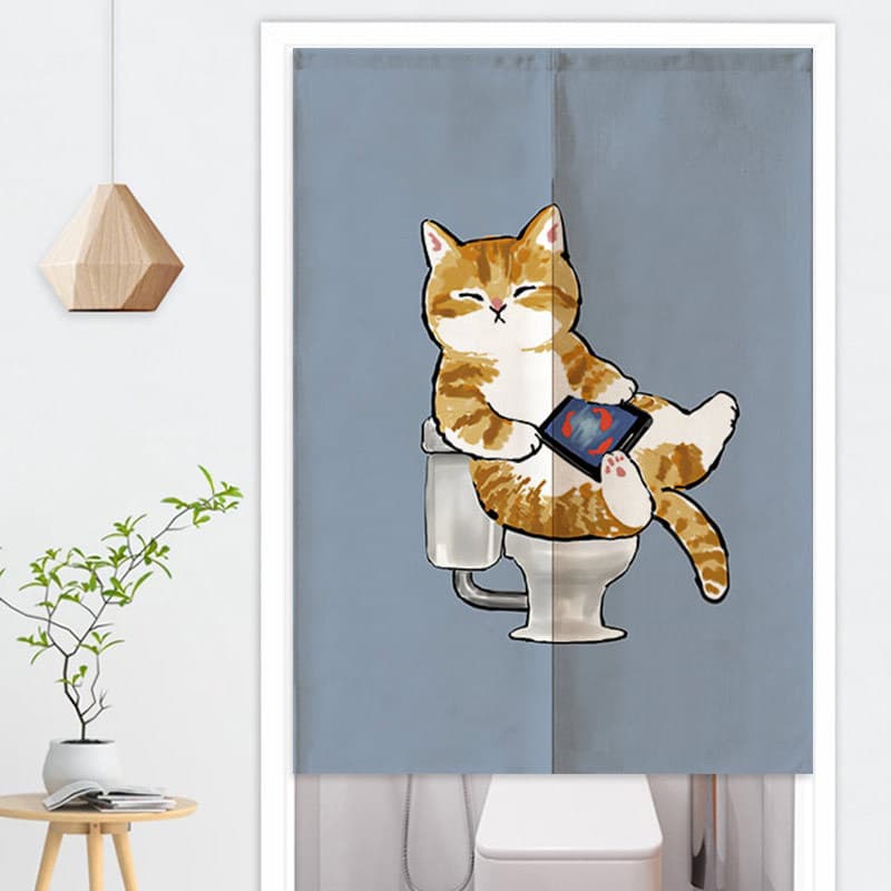 Commercial New Cartoon Animal Cat Kitchen Bathroom Door Curtain Partition, Half Curtain