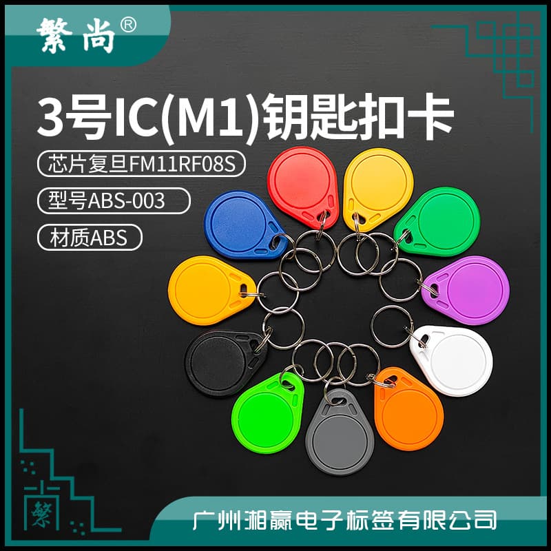 No.3 IC Keychain Card with Fudan FM11RF08S Chip for Access Control, Elevator, and M1 Card Applications