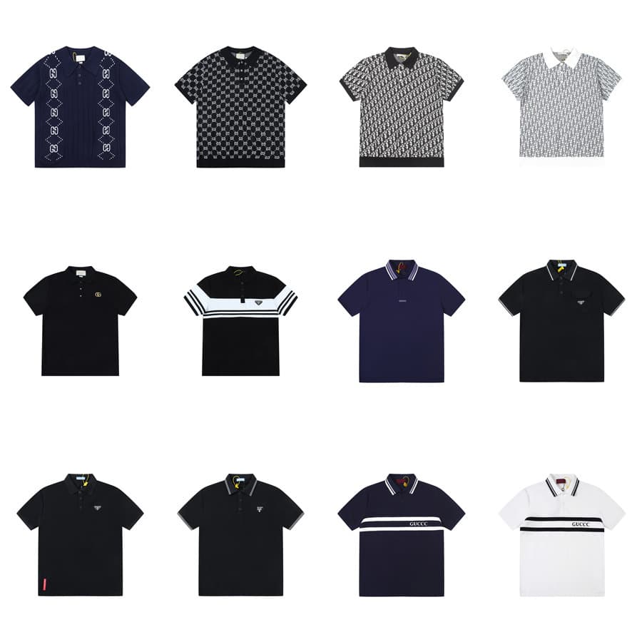 High-quality premium version LV, Dior, Gucci, Prada pique cotton polo shirt with collar and short sleeves
