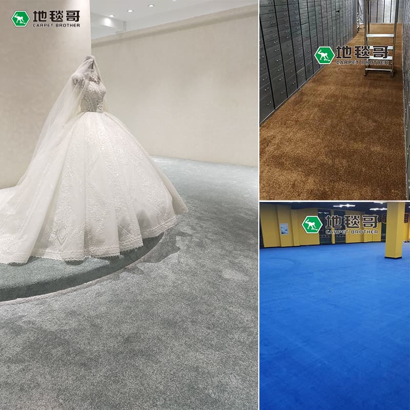Extra-thick curved yarn solid color polished carpet for office, hotel, conference hall, wedding dress showroom, flame retardant B1 cut pile whole carpet