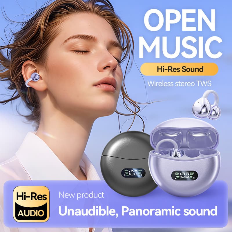 Wireless Open-Design Bluetooth Earphones for Sports Bone Conduction Running High Sound Quality Non-In-Ear Comfortable Fit
