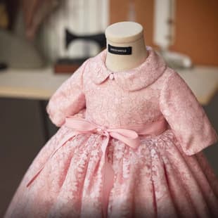 Children's Formal Dress Flower Girl Wedding Little Girl Baby Birthday Princess Dress Puffy Skirt Spring Long Sleeve Host Stylish