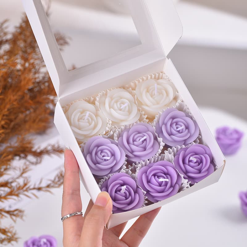 Cross-border Candle Atmosphere Small Mini Floating Rose Wedding Banquet Valentine's Day Aromatherapy Candle Wholesale