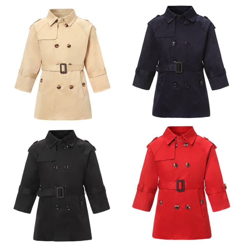 Foreign Trade British Style Boy's Trench Coat Mid-Length 2025 Autumn New Children's Trench Coat Girl's Outerwear Fall Clothing