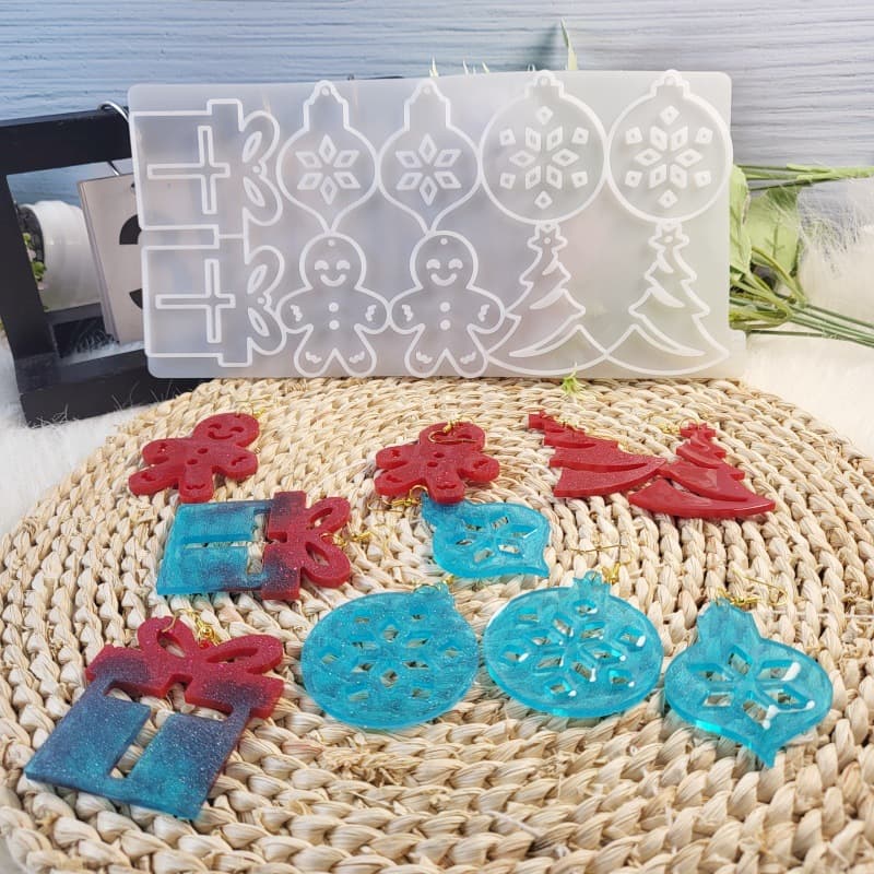 Z0061 Christmas Snowflake Earring Mold Crystal Resin Silicone Mold DIY Decoration Silicone Mold