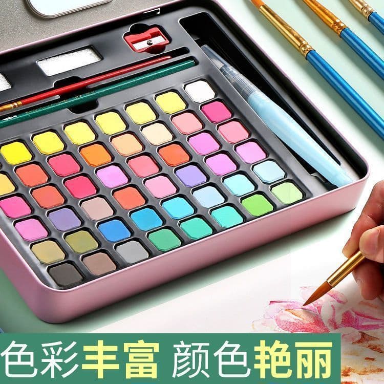 Wholesale solid watercolor paint painting beginners watercolor painting tools 36 colors 48 colors special for primary and secondary school art