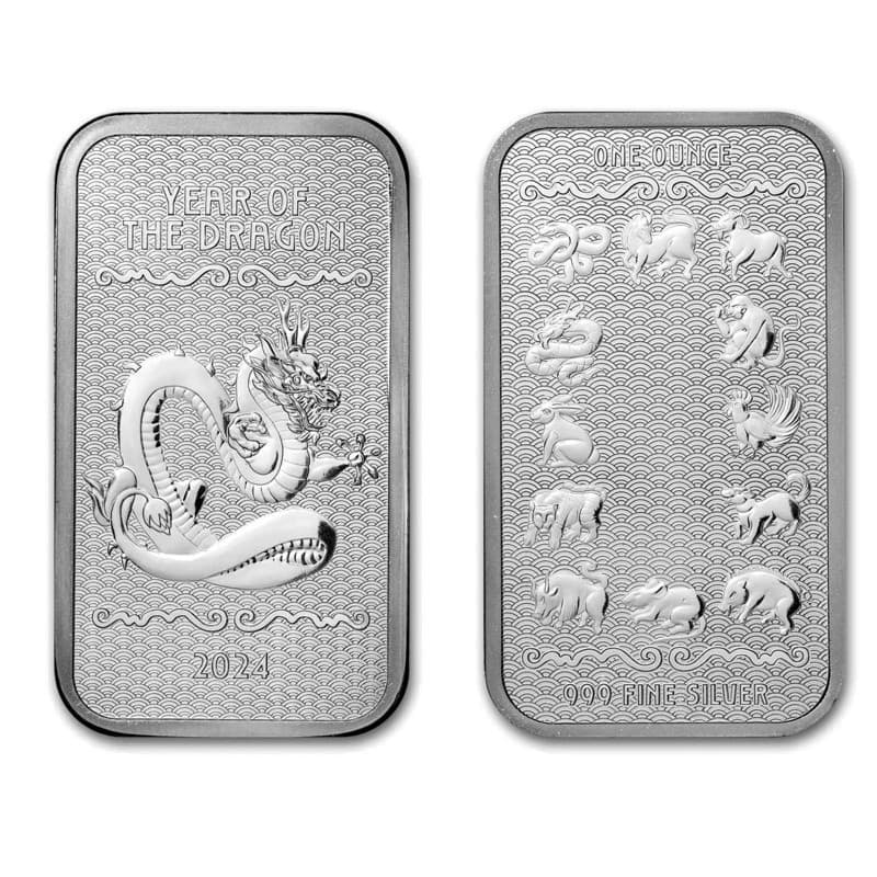 Hot Selling Swiss PAMP Silver Bar 2024 Year of the Dragon Silver-plated Commemorative Coin PAMP Zodiac Commemorative Iron Silver-plated Silver Bar