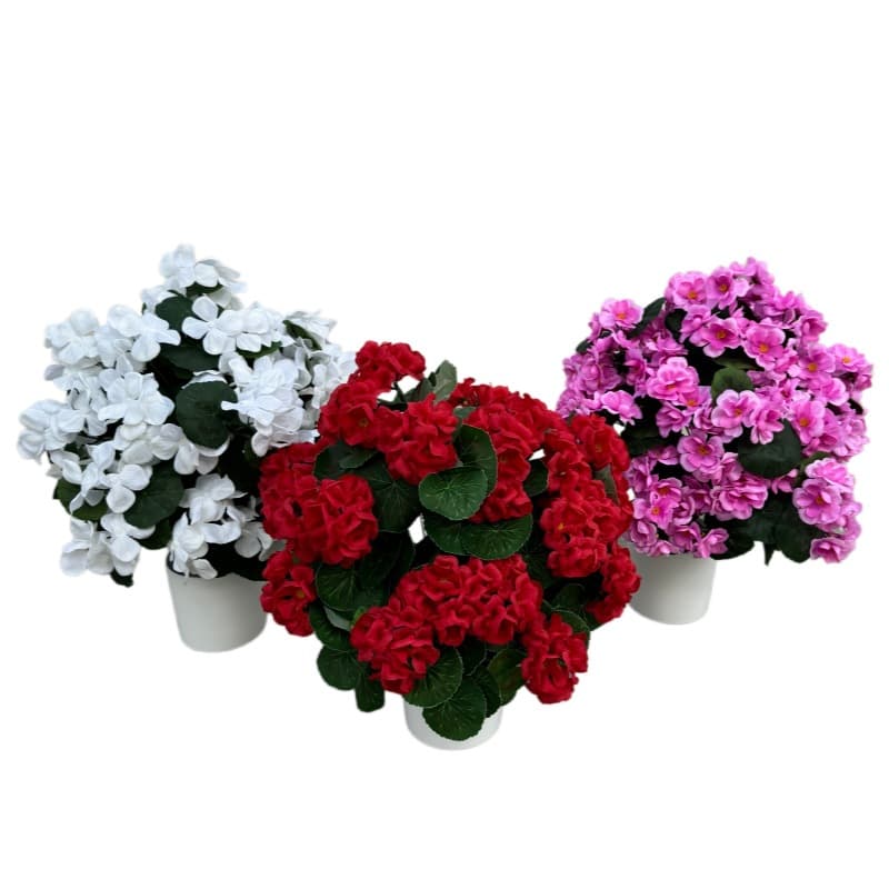 Dongguan Factory Wholesale Artificial Simulation Flowers Geranium Silk Flowers Begonia Potted Plants Artificial Plant Ornaments