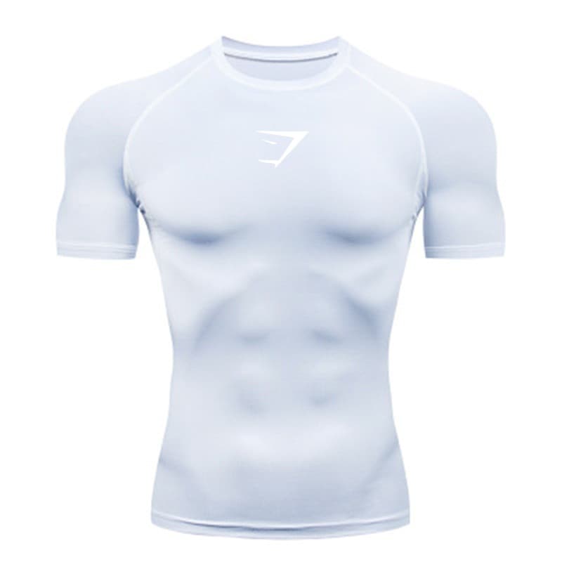 Y2K Men's T-Shirt Quick-Dry Sports Compression T-Shirt Shark Quick-Dry Gym Training Tight Sports Short Sleeve