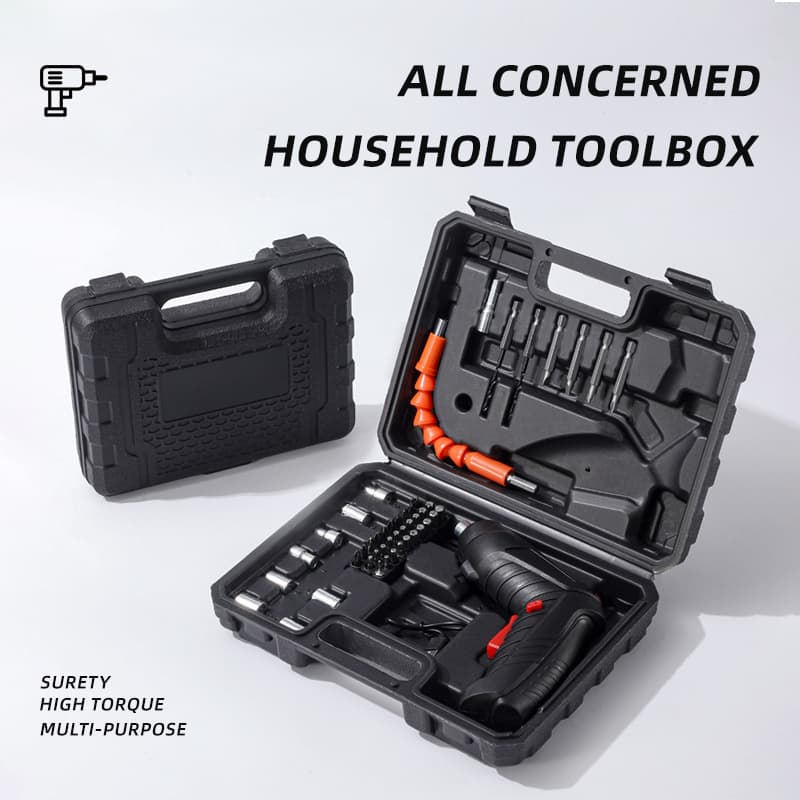 Multi-function Electric Cordless Drill Box Charging Screwdriver Tool Kit Set with Extension Drill Set Wholesale