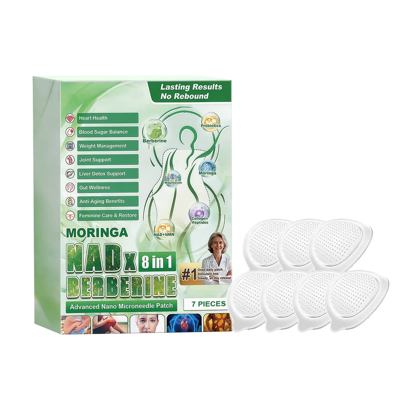 Moringa Berberine NAD+ 8 in 1 Nano Microneedle Patch Body Patch