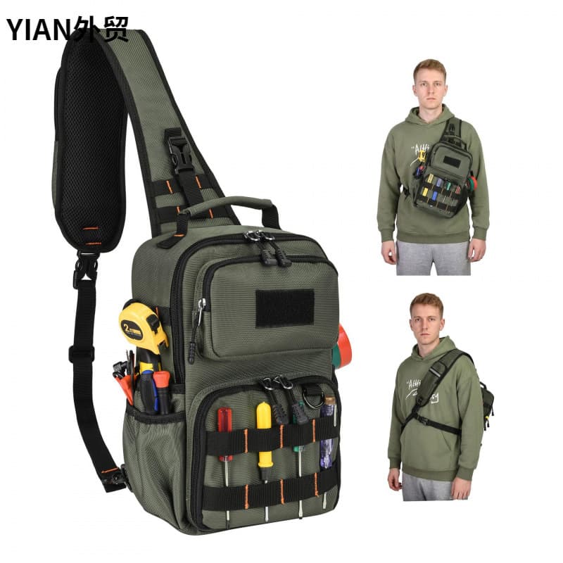 Tactical Electrician Tool Chest Pack with 3-Point Harness, 15 Pockets, 1680D Oxford Waterproof Design Tool Chest Pack