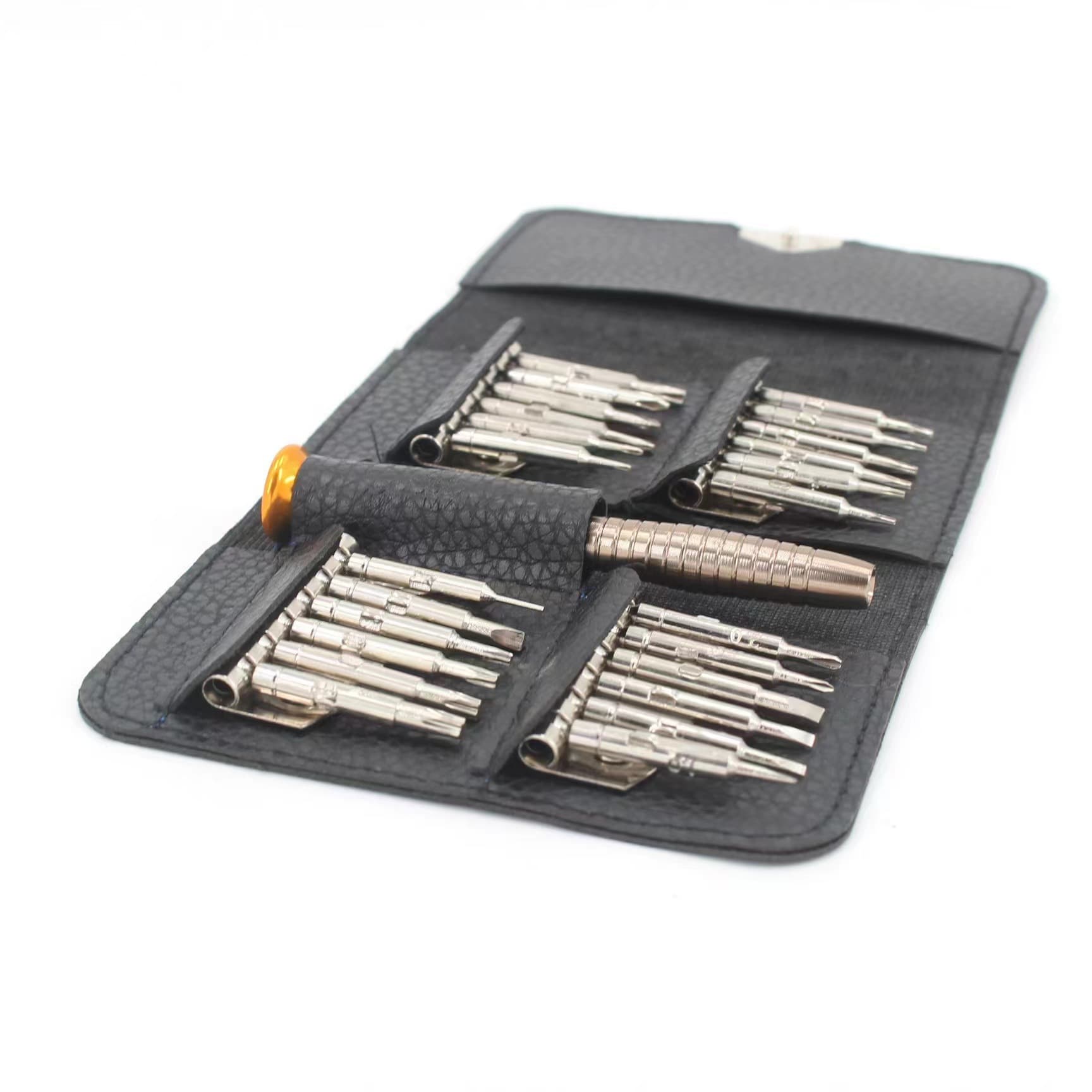 25-in-1 Multi-function Leather Case Screwdriver Set, Portable Tool Combination for Phone and Computer Repair