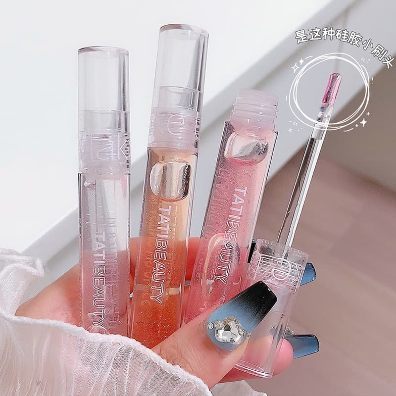 Li Jiaqi Lip Oil uuny Transparent Water Gloss Lip Gloss for Women Moisturizing Hydrating Lip Glaze Mirror Glossy Plump Glass Lip Color for Students