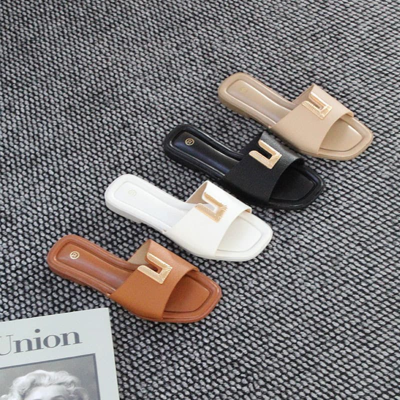 Kids Slippers Factory Wholesale Export Spot, Flat Sole Anti-Slip One-Strap Sandals for Middle and Big Kids