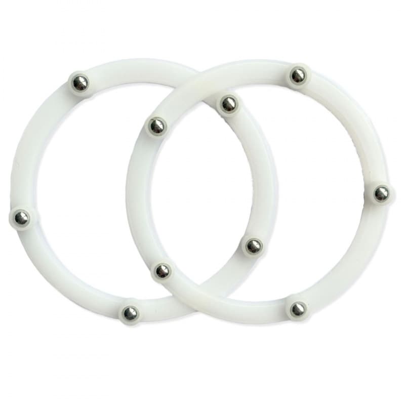Manufacturer of plastic ball bearing turntable, 3.5-inch diameter, 89mm, 5-ball white rotating base with electronic components.