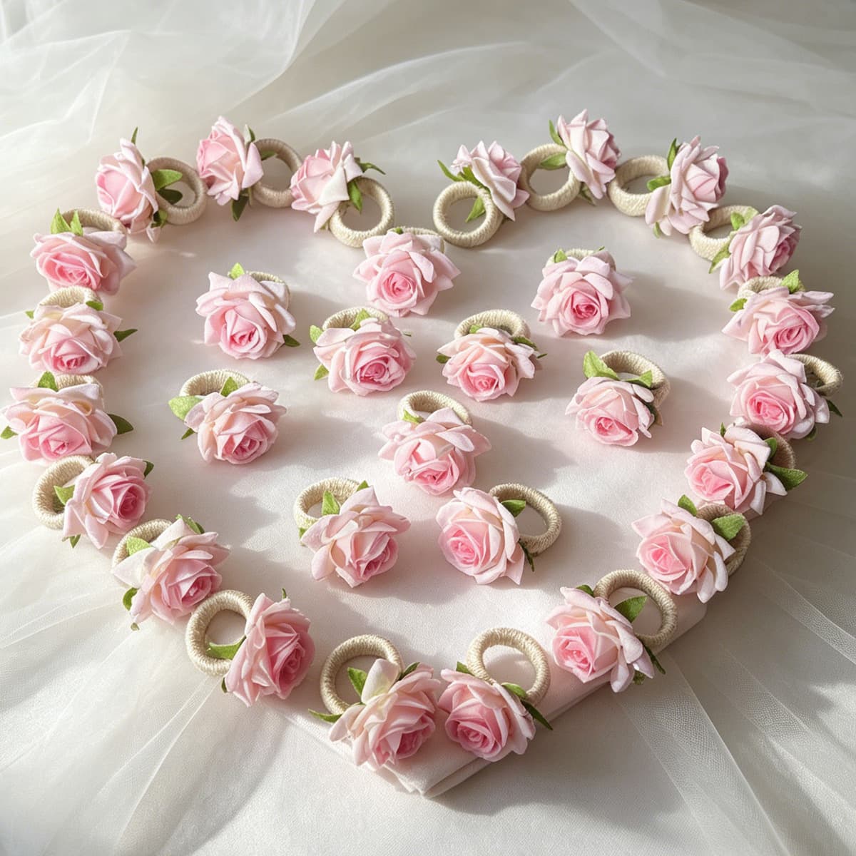 30 pieces of boxed napkin rings cross-border best-selling handmade rose flower mouth cloth rings Western food table decoration foreign trade napkin rings