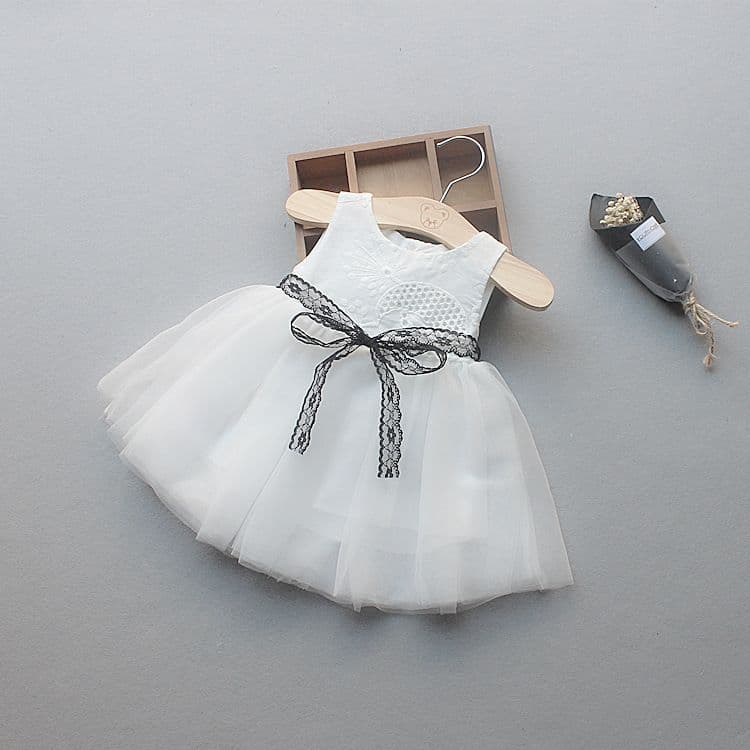 New Summer Baby Princess Dress Girls Sleeveless Vest Dress Infant Lace Tie Dress Drop Shipping