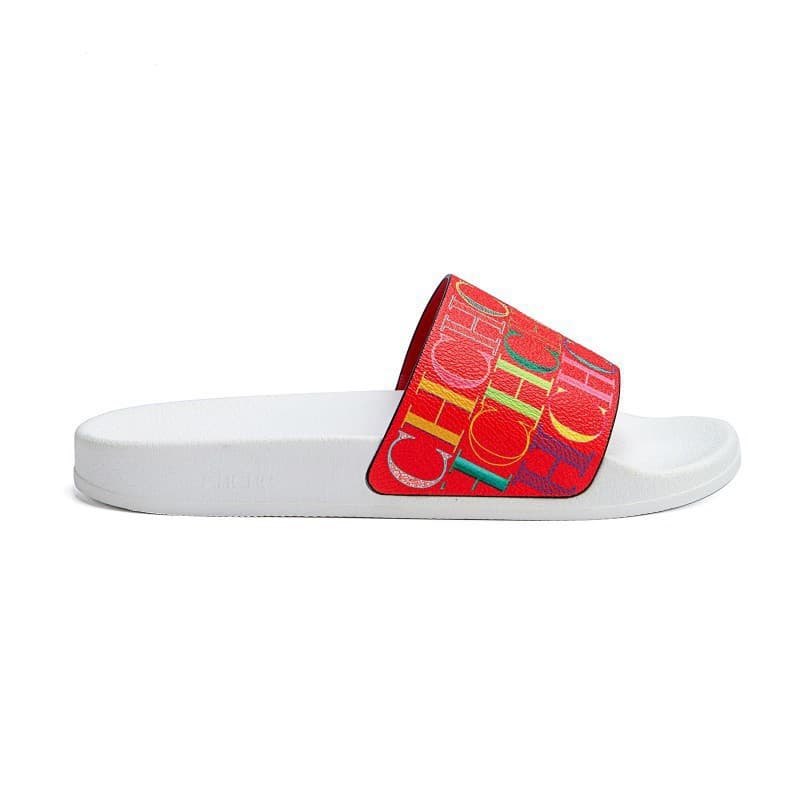 Chhc Classic Letter-Printed Slippers, Silicone Soft-Soled Beach Sandals, Non-Slip, Wear-Resistant, Lightweight, Versatile, Casual Beach Sandals