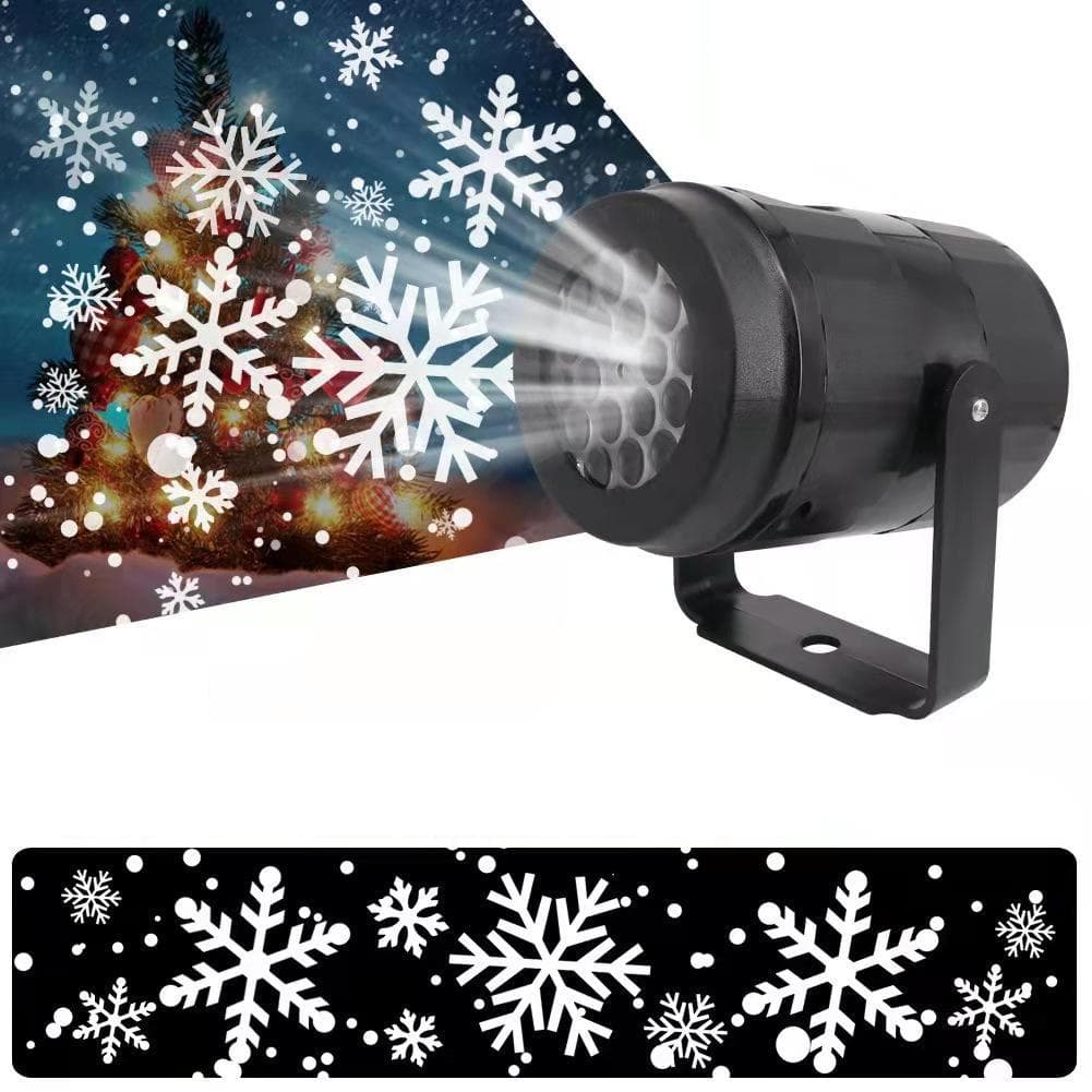 Outdoor Snowflake Projection Light with 16 Patterns, Christmas Decoration Light, Colorful Rotating Laser Spotlight for Festival Atmosphere Stage