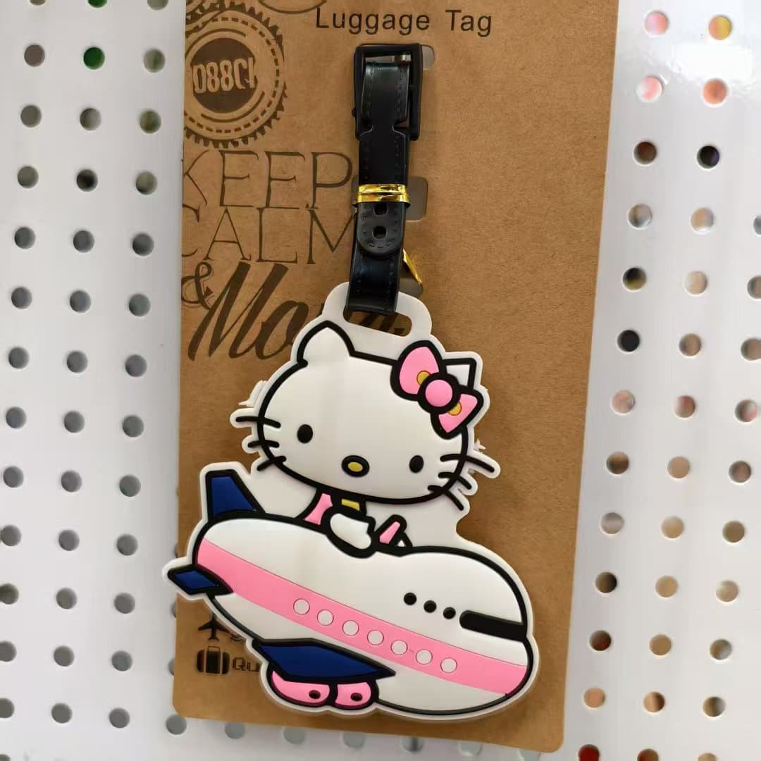 Cartoon Soft PVC Luggage Tag Travel Baggage Tag Boarding Pass Tag for Kindergarten Students Backpack Hanging Tag
