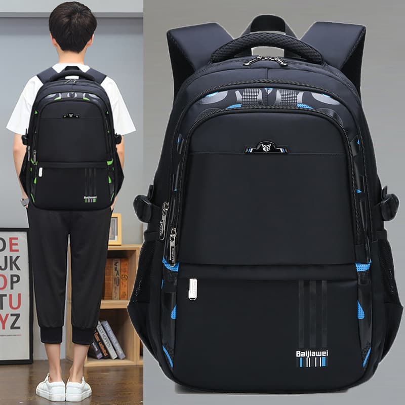 Large Capacity School Backpack for Boys, Grades 1-9, Weight-Reducing Design